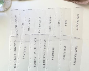 A6 Vellum Category Bookmarks