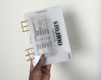 A5 10K transparante acryl ringband + PVC enveloppen + Charmed Dollars Challenge bundel