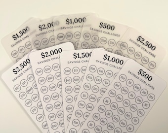 A6 Savings Bundle Inserts (500, 1000, 1500, 2000, 2500)