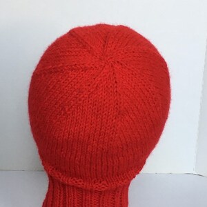 Red Balaclava or Ski Mask / Hand Knit Red Helmet Liner / Red Cosplay Helmet image 7