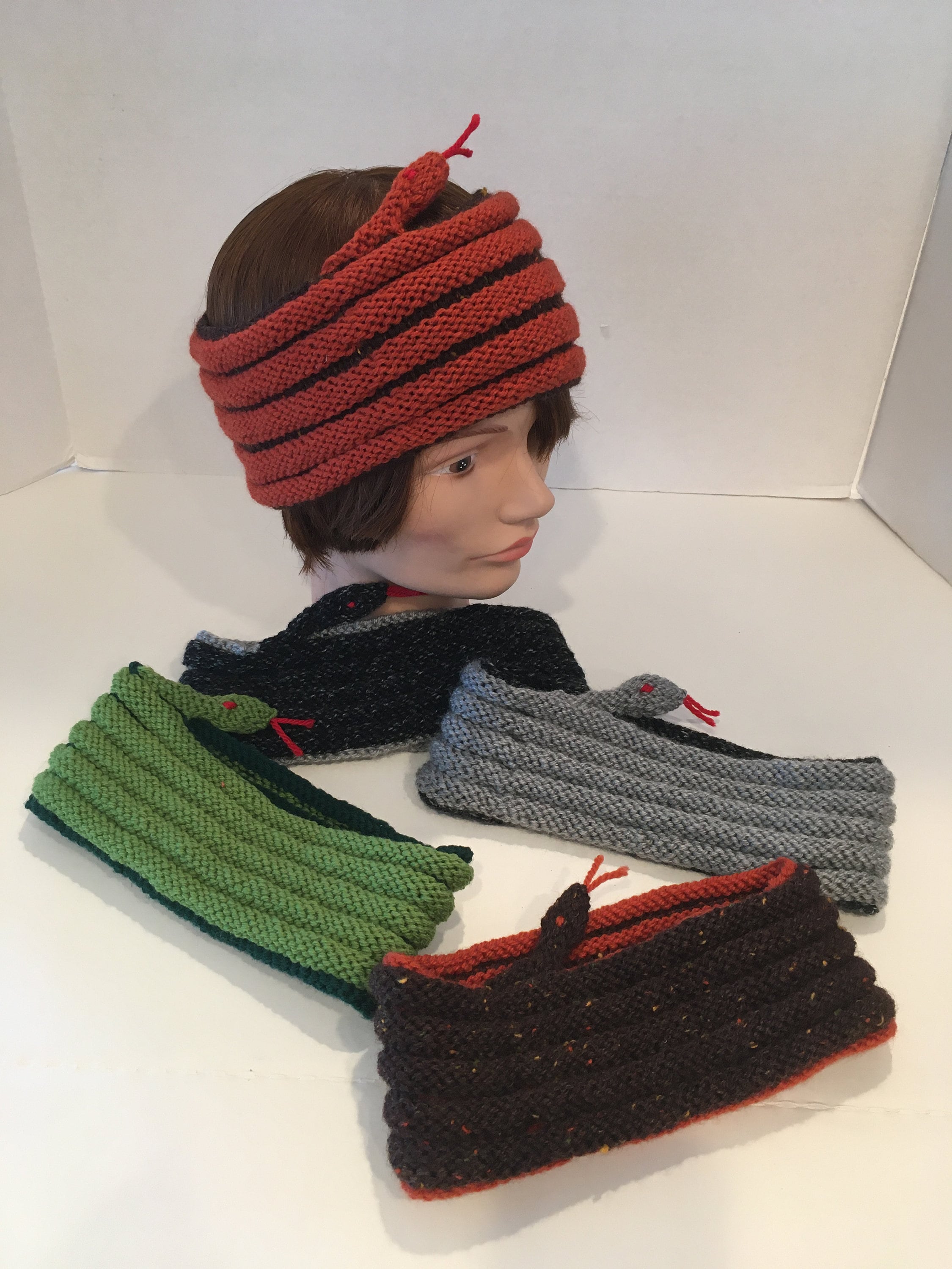 Rattlesnake Headband / Spotted Snake Hat / Tan and Green Snake Etsy