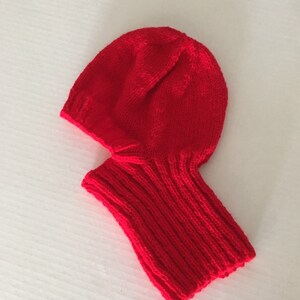 Red Balaclava or Ski Mask / Hand Knit Red Helmet Liner / Red Cosplay Helmet image 3