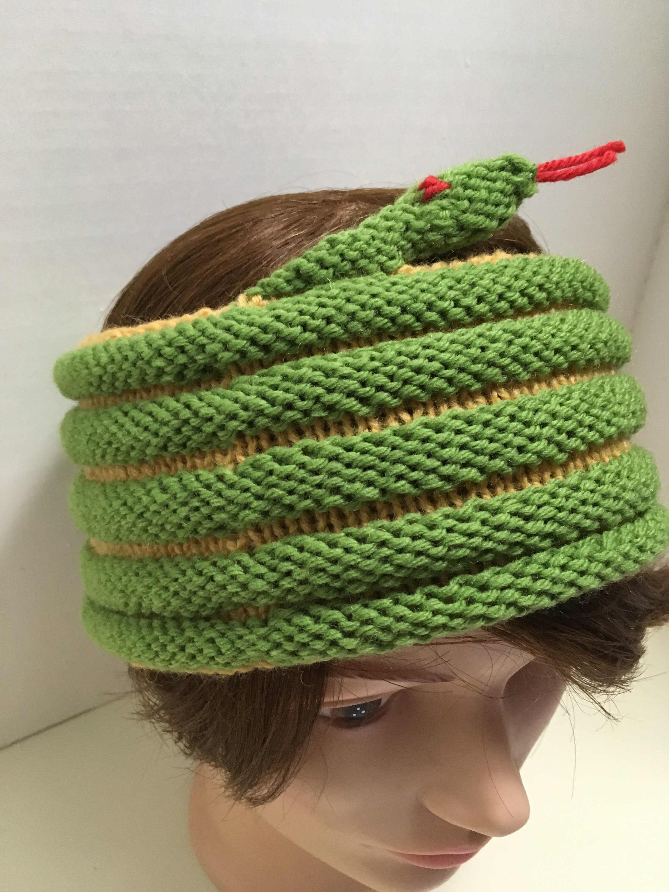 Rattlesnake Headband / Spotted Snake Hat / Tan and Green Snake Etsy