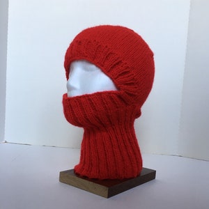 Red Balaclava or Ski Mask / Hand Knit Red Helmet Liner / Red Cosplay Helmet image 6