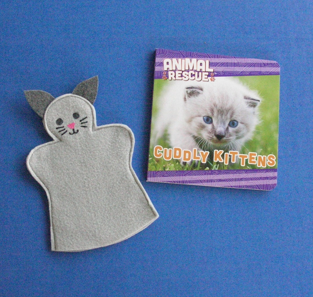 Cat Puppet and Book Set / Kitten Felt Hand Puppet / Puppet and Etsy