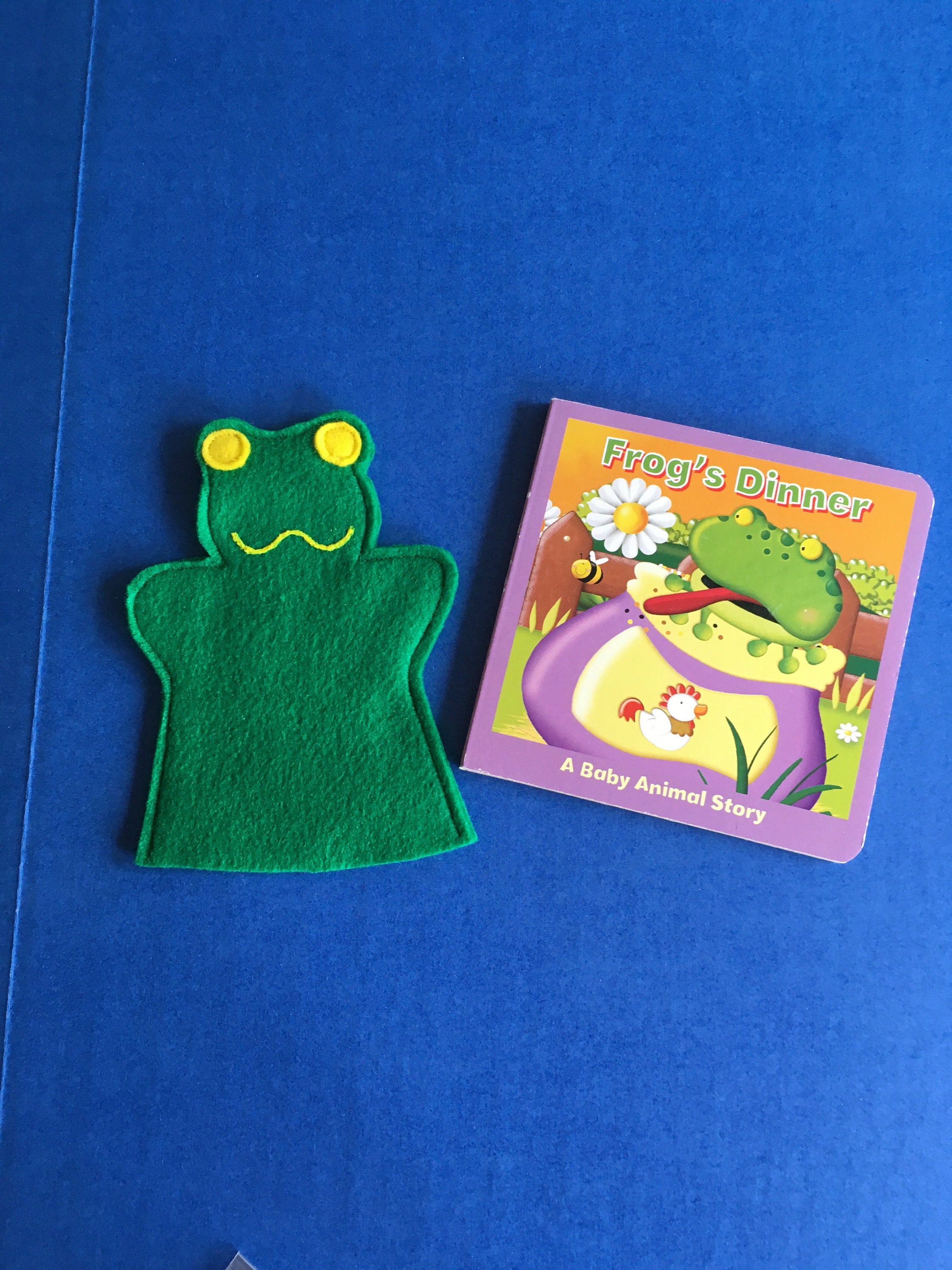 frog-puppet-and-board-book-set-felt-frog-hand-puppet-party-etsy-uk