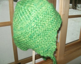 SALE! Cashmere Sea Green Blue Handknit Ear Flap Hat SALE! Cashmere Sea Green Blue Handknit Ear Flap Hat - Etsy main image 4