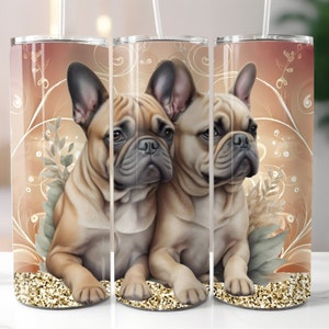 French Bulldog 20oz Tumbler Wrap, 20oz Tumbler Design, Sublimation Download, Straight Skinny Tumbler Wrap PNG, Digital Download PNG