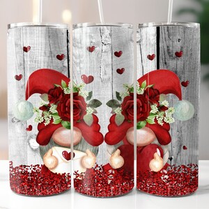 Pretty Gnome 20oz Tumbler Design, Instant Digital Download PNG, 20oz Tumbler Sublimation Design, Gnome Tumbler Wrap PNG