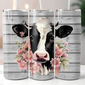Cow 20oz Tumbler Wrap Design, Straight Tumbler Wrap PNG, Digital Download PNG, 20oz Straight Sublimation Design, Cow Tumbler Design