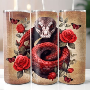Snake 20oz Tumbler Wrap Design, 20oz Snake Tumbler Design, Tumbler Wrap Digital Download, 20oz Sublimation Design, Snake Design PNG
