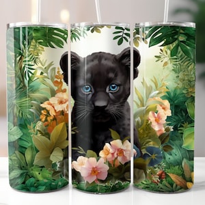 Black Panther 20oz Tumbler Design, Panther Tumbler Wrap PNG, Digital Download PNG, Black Panther Sublimation Design, 20oz Tumbler Wrap PNG