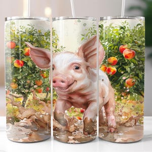 Pig In The Mud 20oz Tumbler Wrap, Sublimation Download, Straight Skinny Tumbler Wrap PNG, Sublimation Design, Digital Download