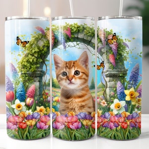 Cat Design 20oz Tumbler Wrap, Sublimation Design Download, Straight Tumbler Wrap PNG, Sublimation Digital Download, Cat Design Sublimation