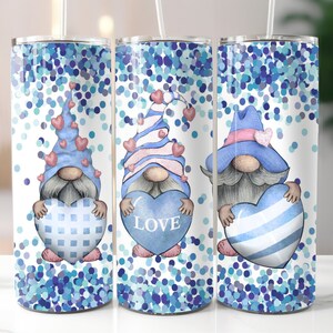 Cute Gnome 20oz Tumbler Wrap, 20oz Tumbler Design, Straight Tumbler, Digital Download, Gnome Sublimation Design PNG, 20oz Tumbler Design