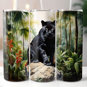 Black Panther 20oz Tumbler Design, Panther Tumbler Wrap PNG, Digital Download PNG, Black Panther Sublimation Design, 20oz Tumbler Wrap