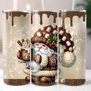 Coffee Gnome 20oz Tumbler Wrap, Straight Tumbler PNG, Digital Download, 20oz Gnome Sublimation Design, Tumbler Sublimation Design