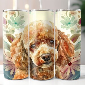 Poodle Tumbler Wrap, 20oz Dog Tumbler Design, Sublimation Download, Straight Skinny Tumbler Wrap PNG, Sublimation Digital Download PNG