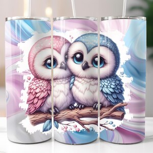 Pretty Owl 20oz Tumbler Wrap, Owl Sublimation Design, 20oz Straight Tumbler Wrap PNG, Sublimation Digital Download, Owl Design