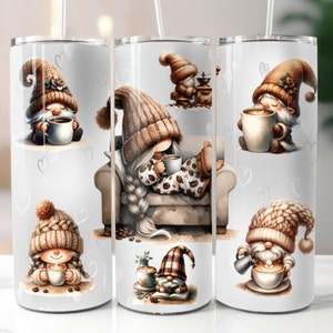Cute Gnome Design 20oz Tumbler Wrap, Straight Tumbler Wrap PNG, Digital Download, 20oz Sublimation Design, Gnome Sublimation Design