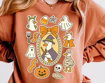 Just a Spooky Goose Sweater, Silly Goose Sweatshirt, Cute Fall Animal Pullover, Quirky Costume Top, Unisex Gift, Goose Halloween Gift