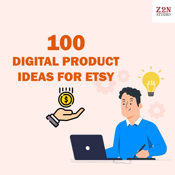 100 Digital Product Ideas, Selling Digital Product, Passive Income, Easy Digital Products, Digital Products Sell on Etsy, Make Money Online