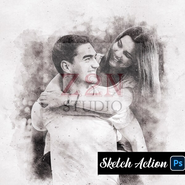 Realistic Pencil Sketch Photoshop Action, Pencil Sketch Effect, Pencil Sketch Action, Photo to Sketch, Sketch Portrait, Easy Sketch Effect