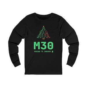 Machinist Christmas Long Sleeve Shirt, M30 G-Code Christmas Tree, CNC Programmer Gift