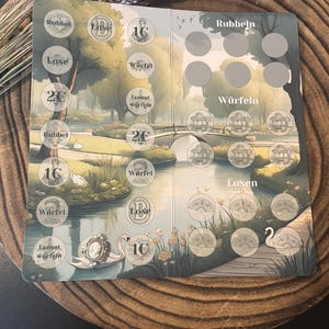 Sparchallenge Klappkarte Bridgerton inspiriert, Spaziergang im Park / Budgeting, Umschlagmethode, Budgerton, Sparspiel // KK-B-016