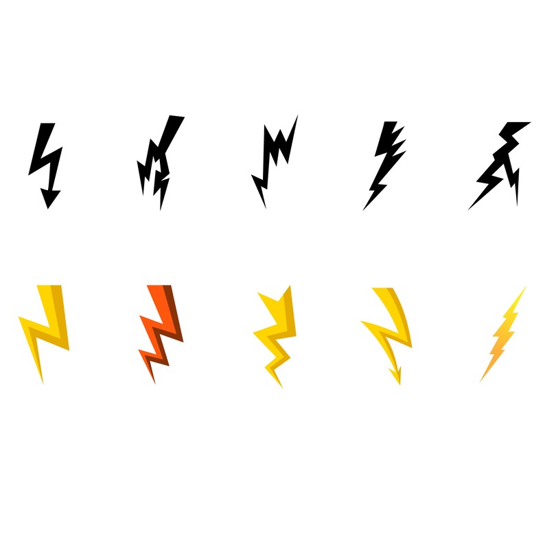 Lightning Svg Bundles, Thunder Svg, Cloud Burst Lightning Bolt Svg ...
