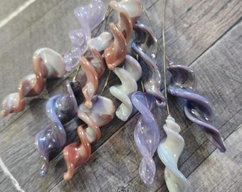 Twisty Lampwork Head Pins, Buy 10 Get One Free, Dusk