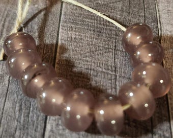 Glass Beads, Dusk Spacers, Handmade Lampwork Beads for Jewelry, SRA, Set of 10