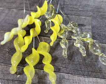 Twisty Lampwork Head Pins, Buy 10 Get One Free, Lemonade