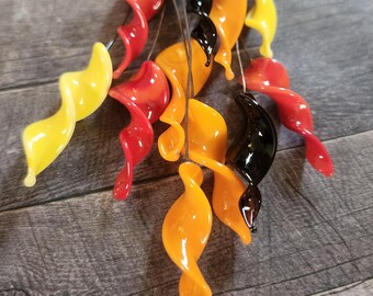 Twisty Lampwork Head Pins, Buy 10 Get One Free, Fire
