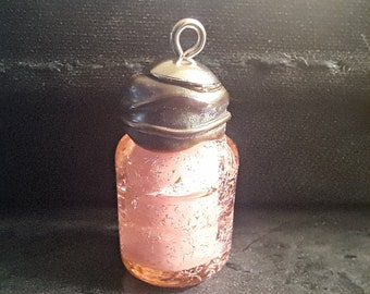 Love Potion, Miniature Canning Jar, Handmade Lampwork Glass Food Charm