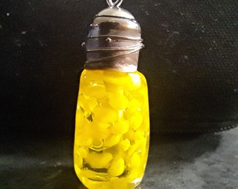 Corn, Miniature Canning Jar, Handmade Lampwork Glass Food Charm