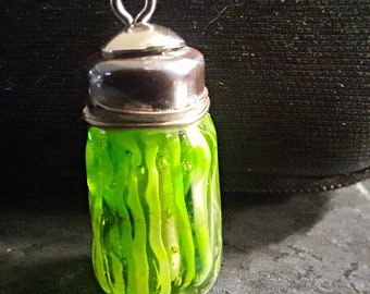 Green Beans, Miniature Canning Jar, Handmade Lampwork Glass Food Charm