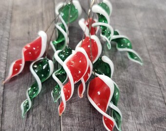 Twisty Lampwork Head Pins, Buy 10 Get One Free, Christmas