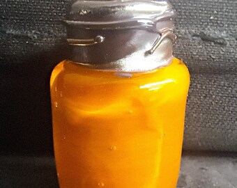 Pumpkin Butter, Miniature Canning Jar, Handmade Lampwork Glass Food Charm