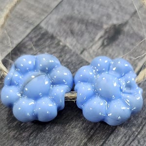 Handmade Glass Beads Purple Small Flower Pair