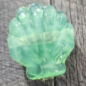 Peacock Glass Shell, Handmade Lampwork Glass Focal Bead, SRA Lampwork, OOAK Seashell