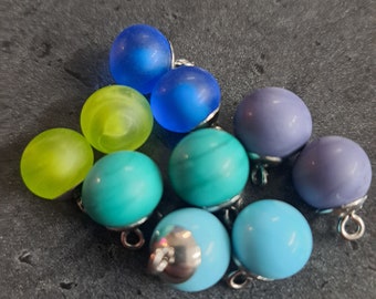 5 Pairs of Glass Drops for Earrings, Charms for Jewelry