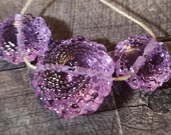Lavender Handmade Lampwork Spiral Cyclone Set Beads For Jewelry