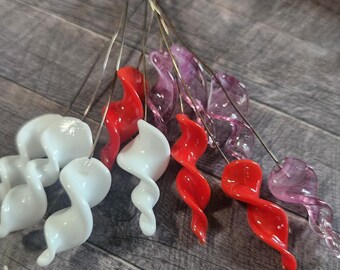 Twisty Lampwork Head Pins, Buy 10 Get One Free, Valentine