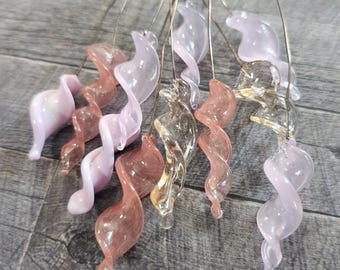 Twisty Lampwork Head Pins, Buy 10 Get One Free, Just Pink