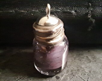 Grape Jelly, Miniature Canning Jar, Handmade Lampwork Glass Food Charm