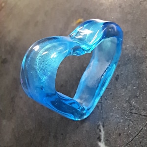 Türkis Herz handgemachte Lampwork, Großlochperle für Schmuck, Lampwork Focal