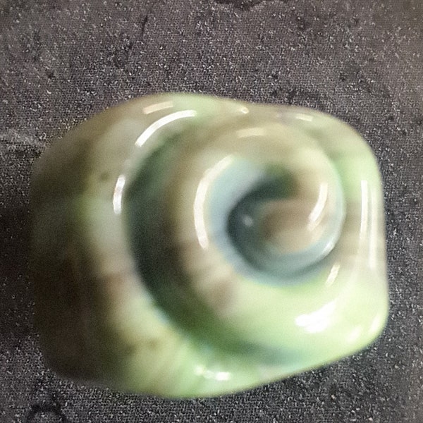 Mint Chocolate Handmade Lampwork, Large Hole Bead for leather Jewelry, Lampwork Focal, Hair Bead