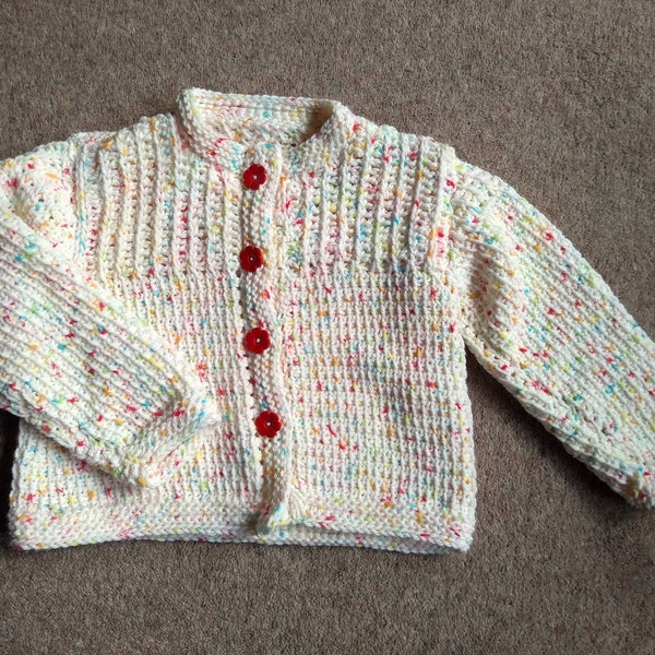 Tunisian crochet pattern for child's jacket.  To fit 2 - 7 years