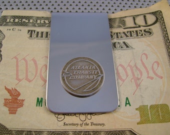 Vintage Authentic Atlanta Georgia Transit Token Money Clip Man Gift, Wedding, Groomsman Gift, Fathers Day Gift